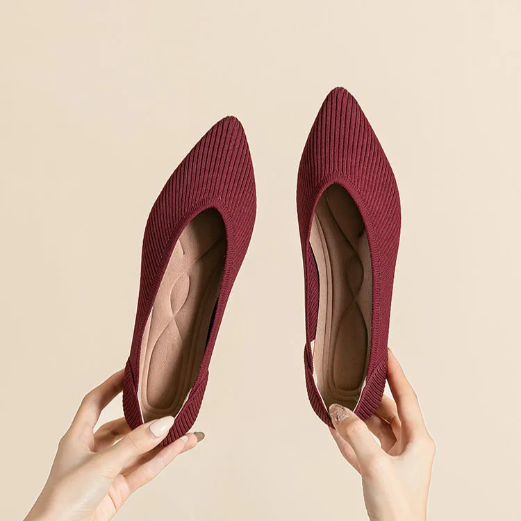 Pointed Shallow Mouth Flat Sole Shoes Women's Casual Large Size Boat Shoes Commuter Shoes