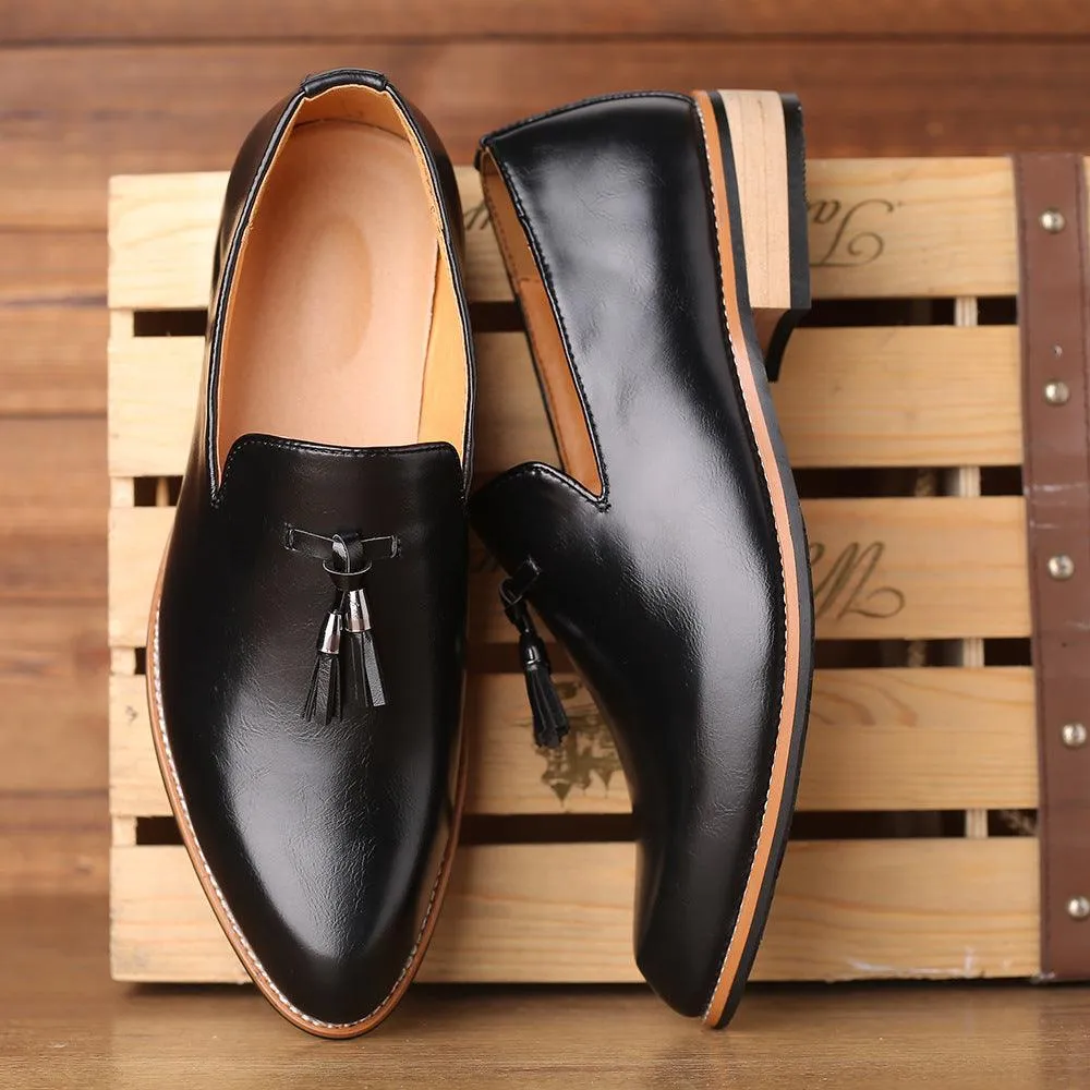 Pointed-toe British men's formal shoes