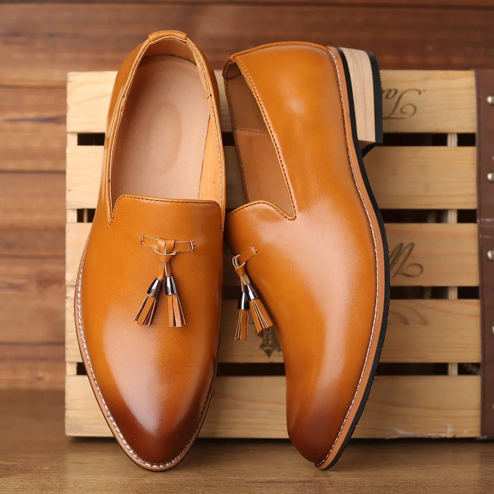 Pointed-toe British men's formal shoes