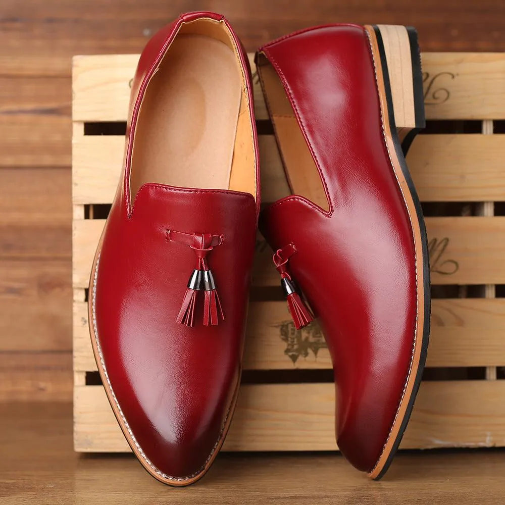 Pointed-toe British men's formal shoes