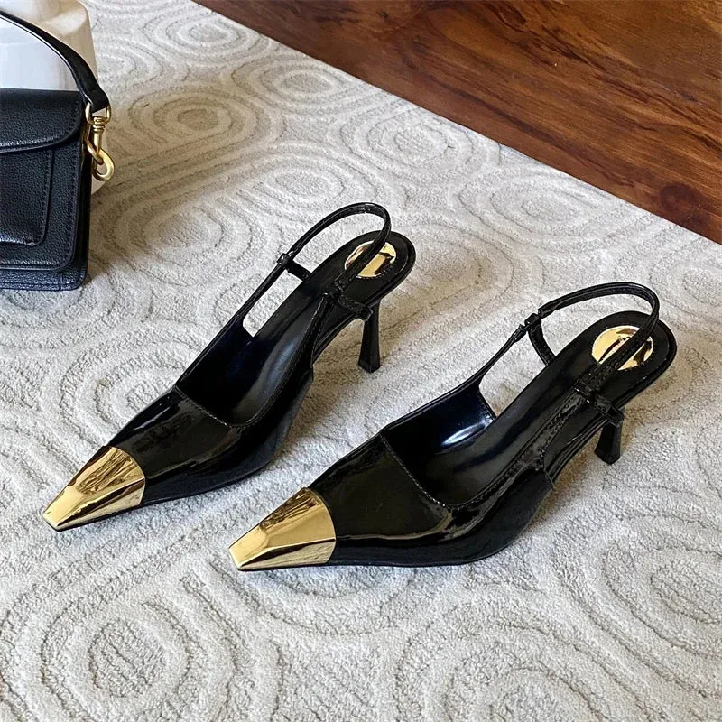 Pointed Toe Pumps Thin Low Heels Stripper Shoes