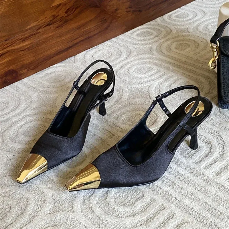 Pointed Toe Pumps Thin Low Heels Stripper Shoes