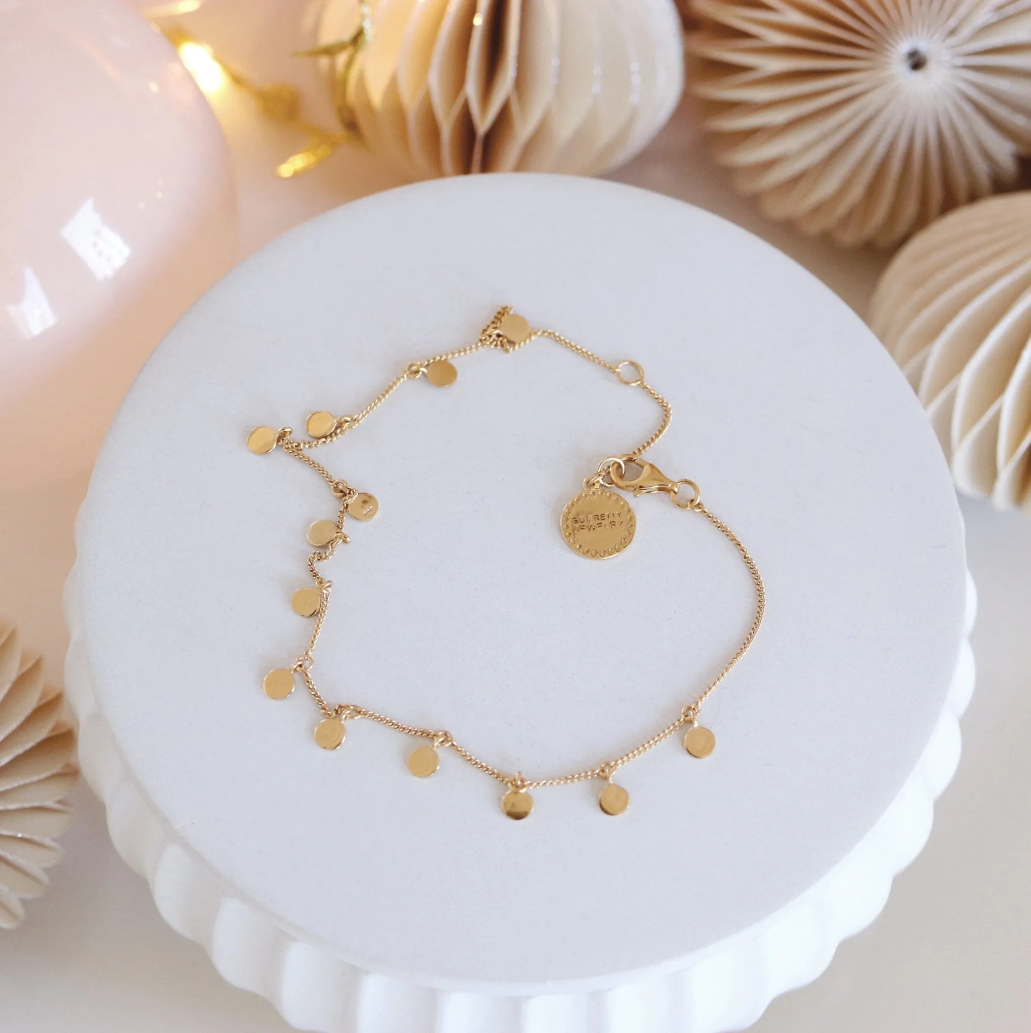 POISE DISK ANKLET - GOLD VERMEIL