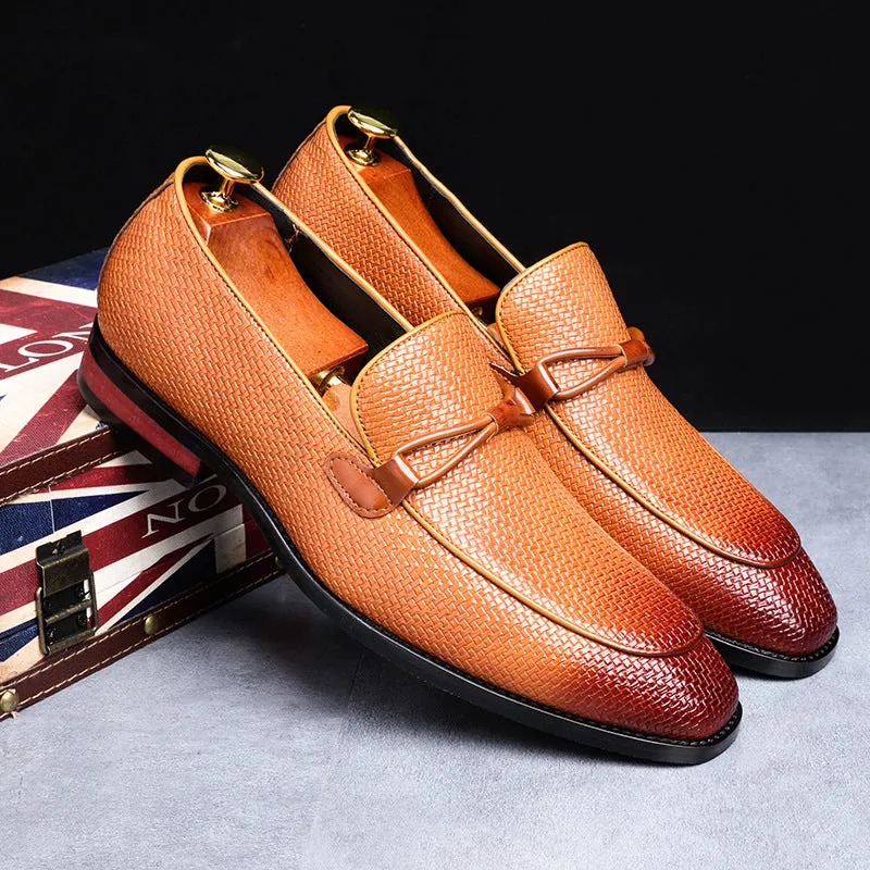 Popular Men's Shoes Woven Fringed Tide Shoes Derby Shoes Large Size Business PU Leather Shoes