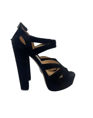 Prada Suede Strap Peep Toe Heels