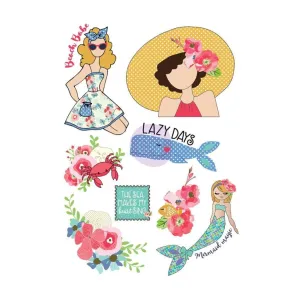 Prima Marketing - Julie Nutting Iron-Ons 5.5 inch X7.5 inch Mermaid Kisses, 8 Designs*