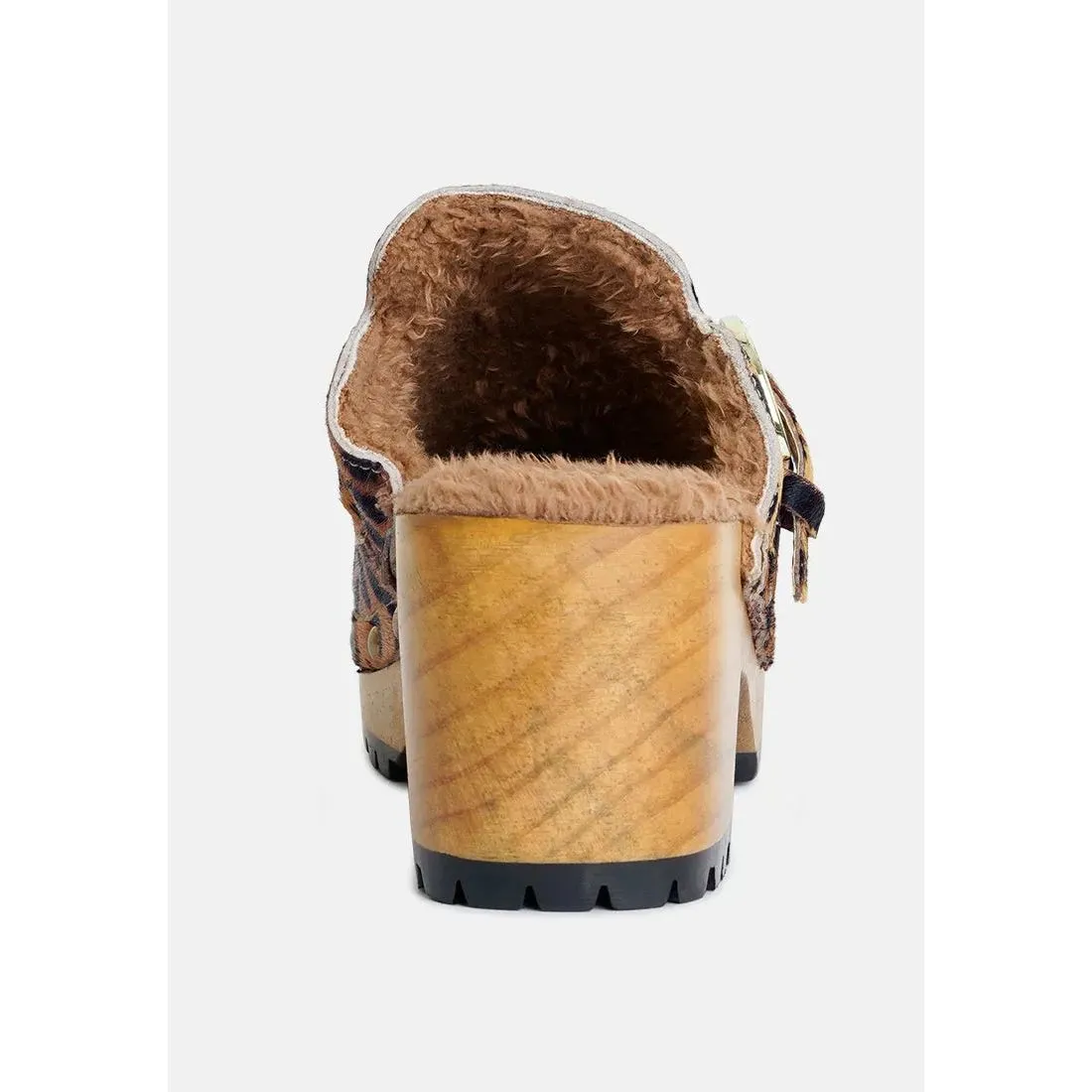 Prunus Buckled Suede Mule Clogs