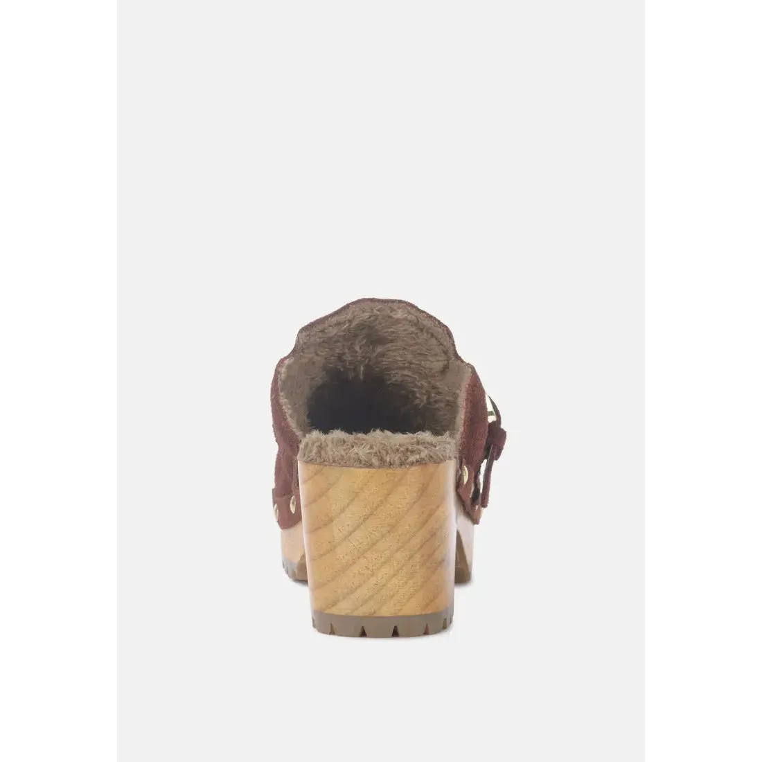 Prunus Buckled Suede Mule Clogs