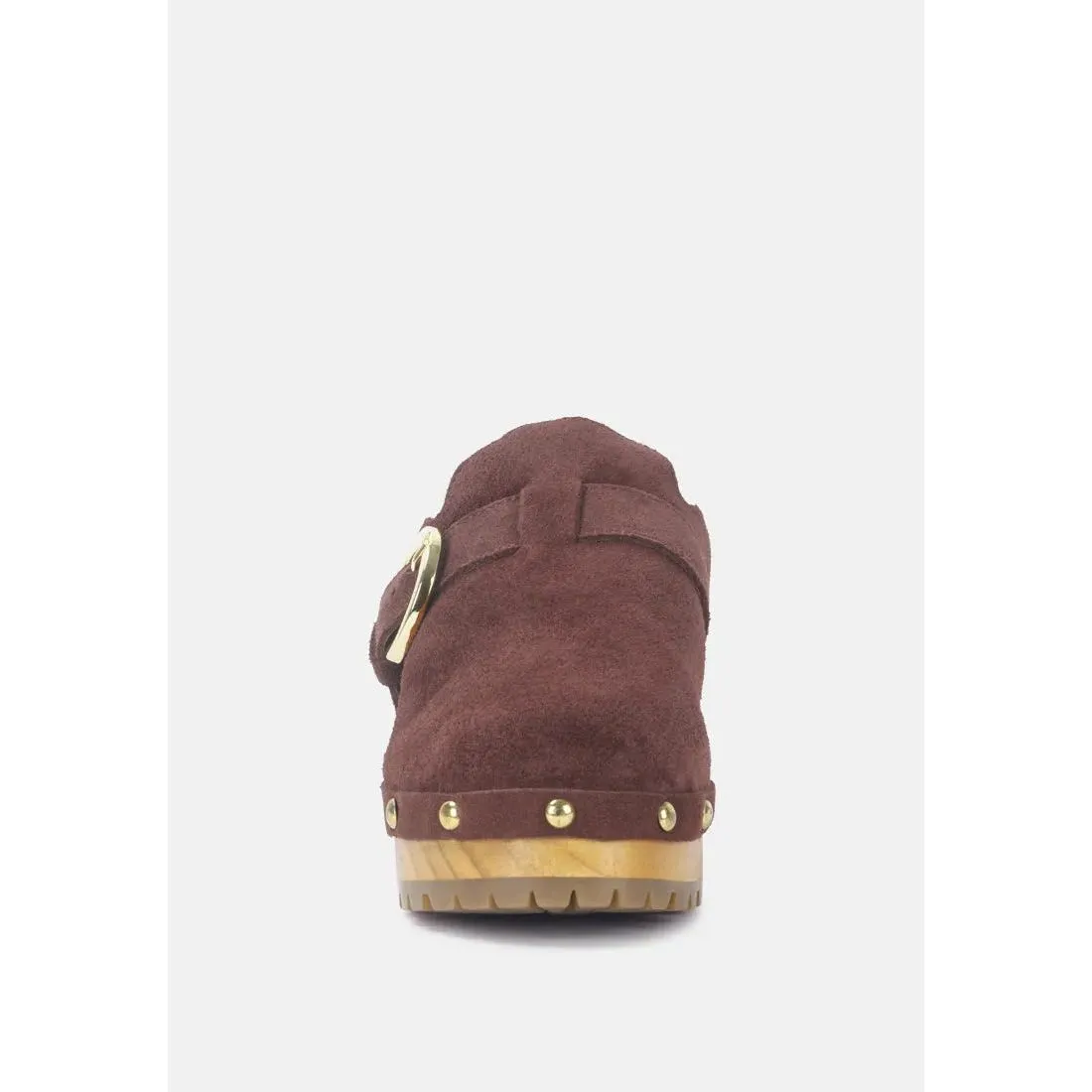 Prunus Buckled Suede Mule Clogs