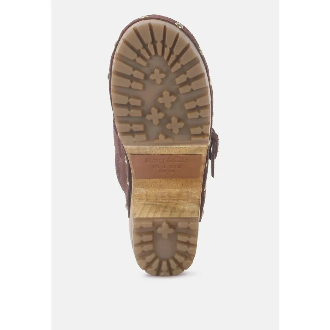Prunus Buckled Suede Mule Clogs