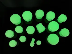 Radioactive Single Flare Plugs - Glow in the Dark (Pair) - PH138