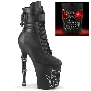 RAPTURE-1020STR-LT Pleaser Black Faux Leather Sexy Platform Shoes (Pole Dancing Heels)