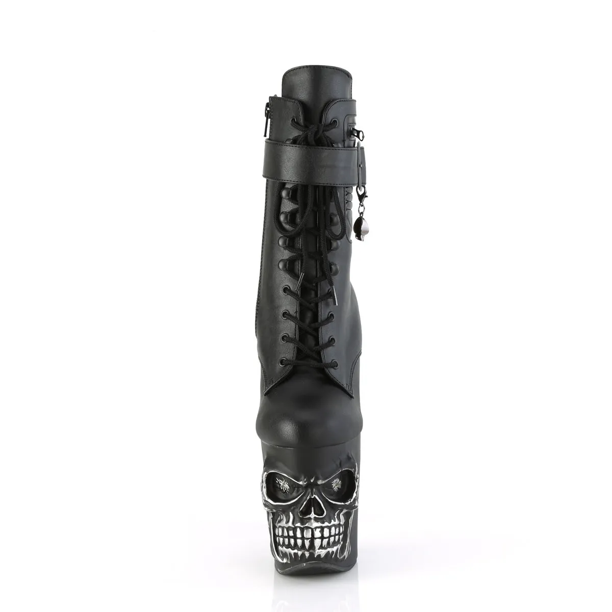 RAPTURE-1020STR-LT Pleaser Black Faux Leather Sexy Platform Shoes (Pole Dancing Heels)