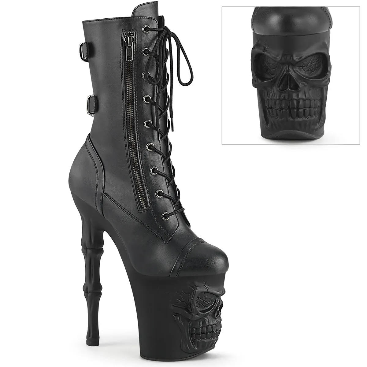 RAPTURE-1047 Pleaser Black Faux Leather Sexy Platform Shoes (Pole Dancing Heels)