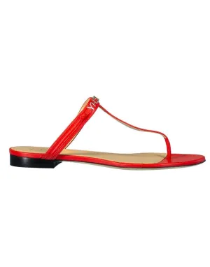 Red Elba Flat Thong Sandals