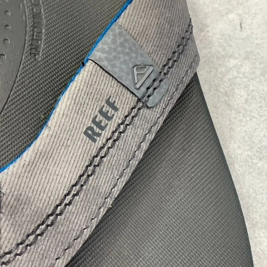 REEF Men's Gray Faux Leather Cushion Spring Flip Flops SZ 9