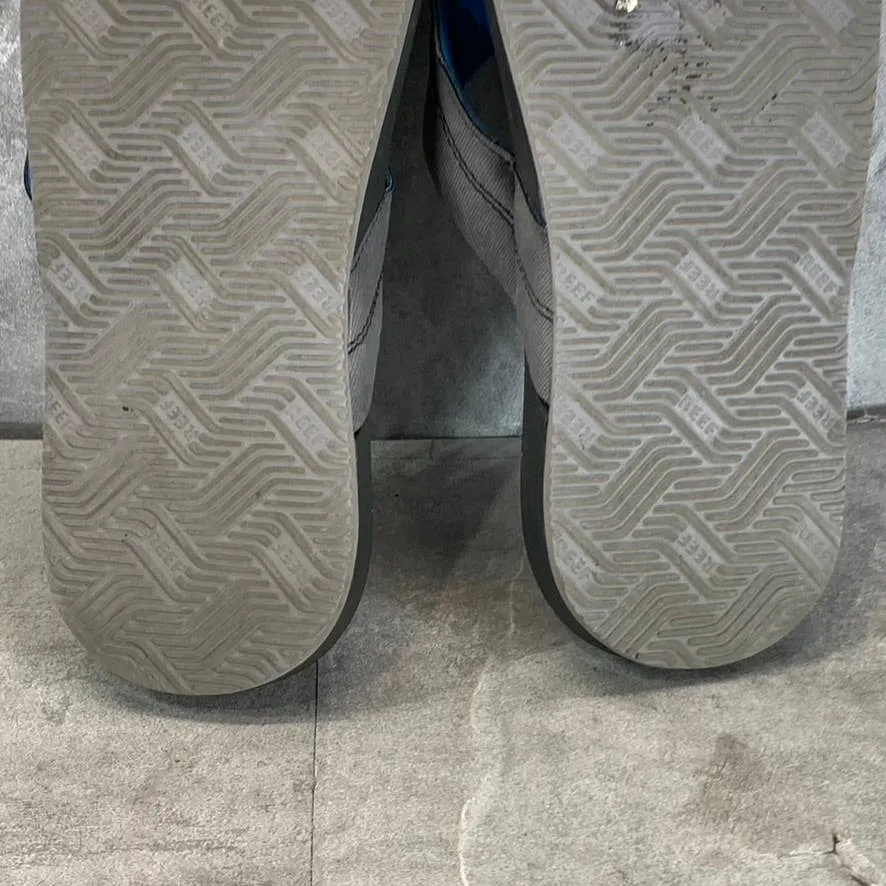 REEF Men's Gray Faux Leather Cushion Spring Flip Flops SZ 9