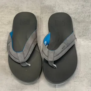 REEF Men's Gray Faux Leather Cushion Spring Flip Flops SZ 9