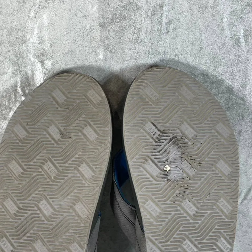 REEF Men's Gray Faux Leather Cushion Spring Flip Flops SZ 9