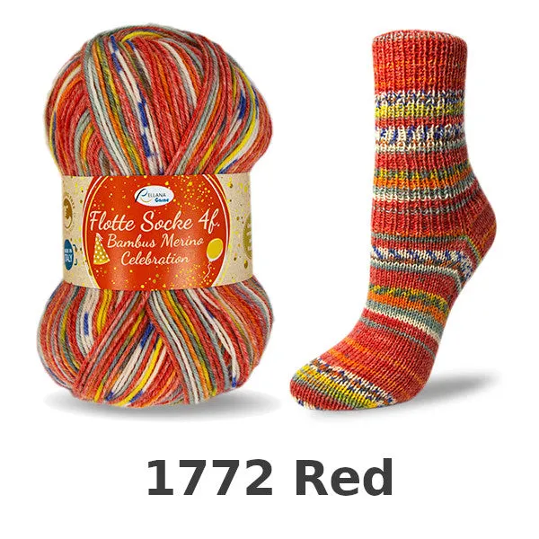 Rellana Garne Flotte Sock 4ply Bambus Merino Celebration