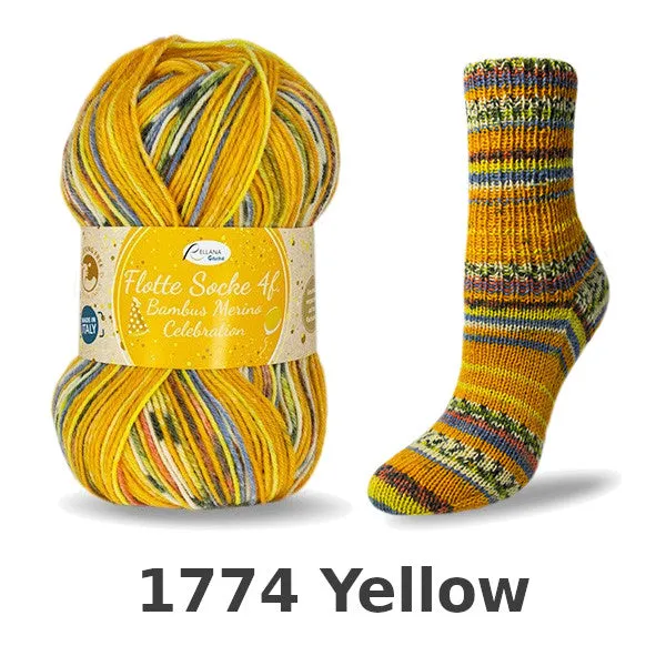 Rellana Garne Flotte Sock 4ply Bambus Merino Celebration