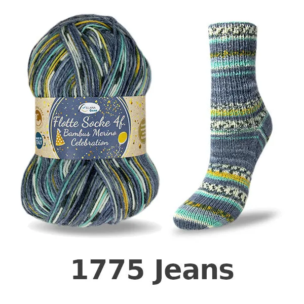 Rellana Garne Flotte Sock 4ply Bambus Merino Celebration