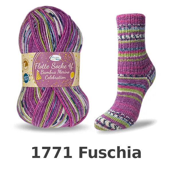 Rellana Garne Flotte Sock 4ply Bambus Merino Celebration