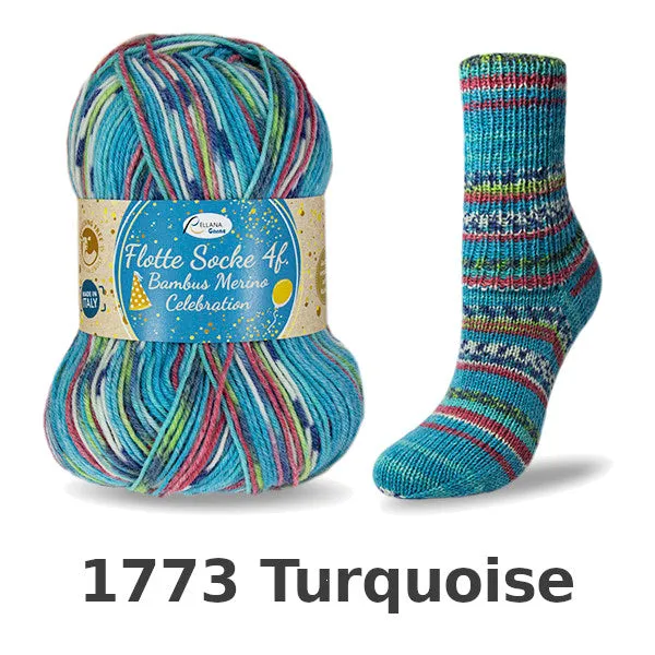 Rellana Garne Flotte Sock 4ply Bambus Merino Celebration