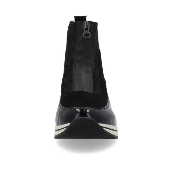 Remonte Black and White Wedge Ankle Boot