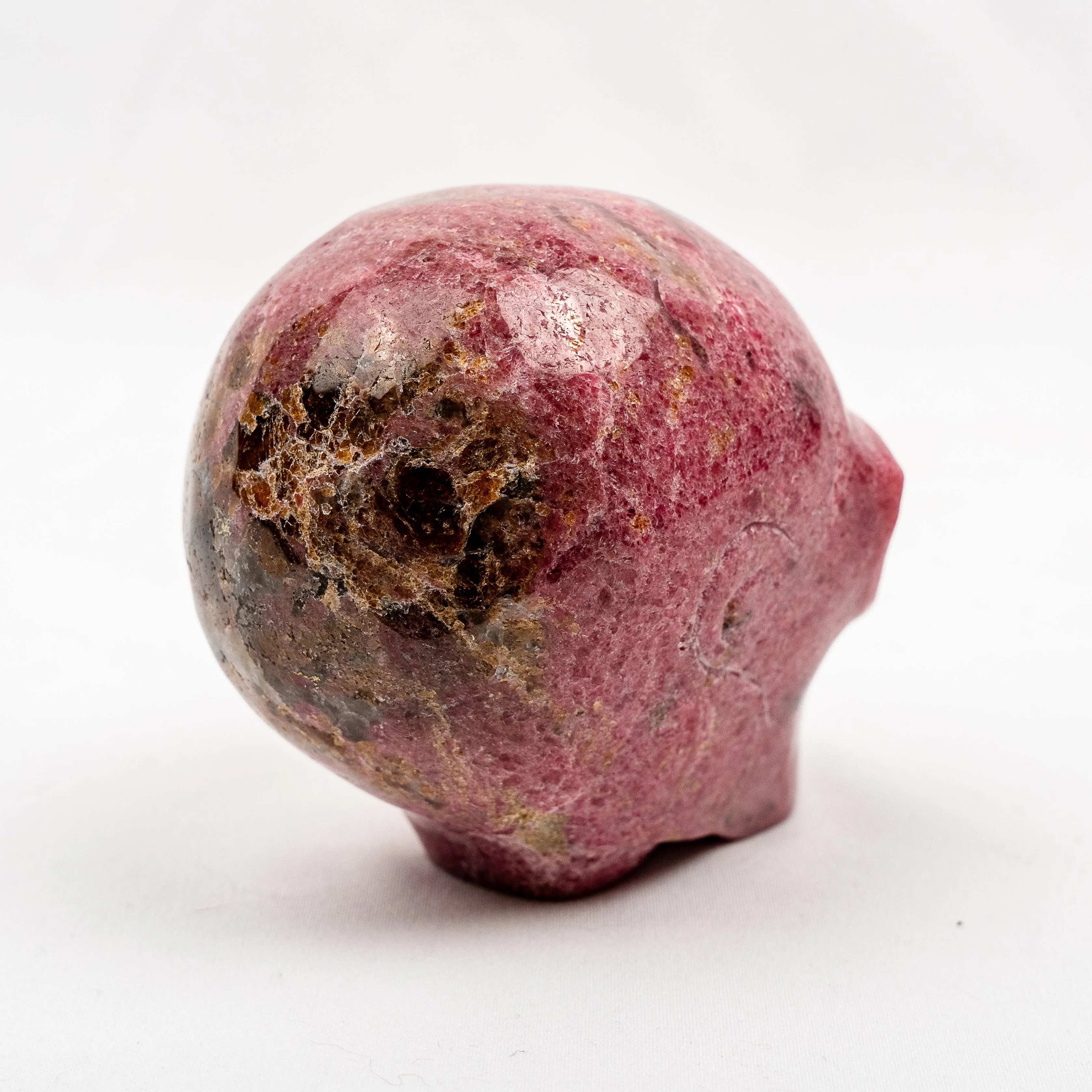 Rhodonite 3.75" Crystal Alien with Rose Quartz Eyes