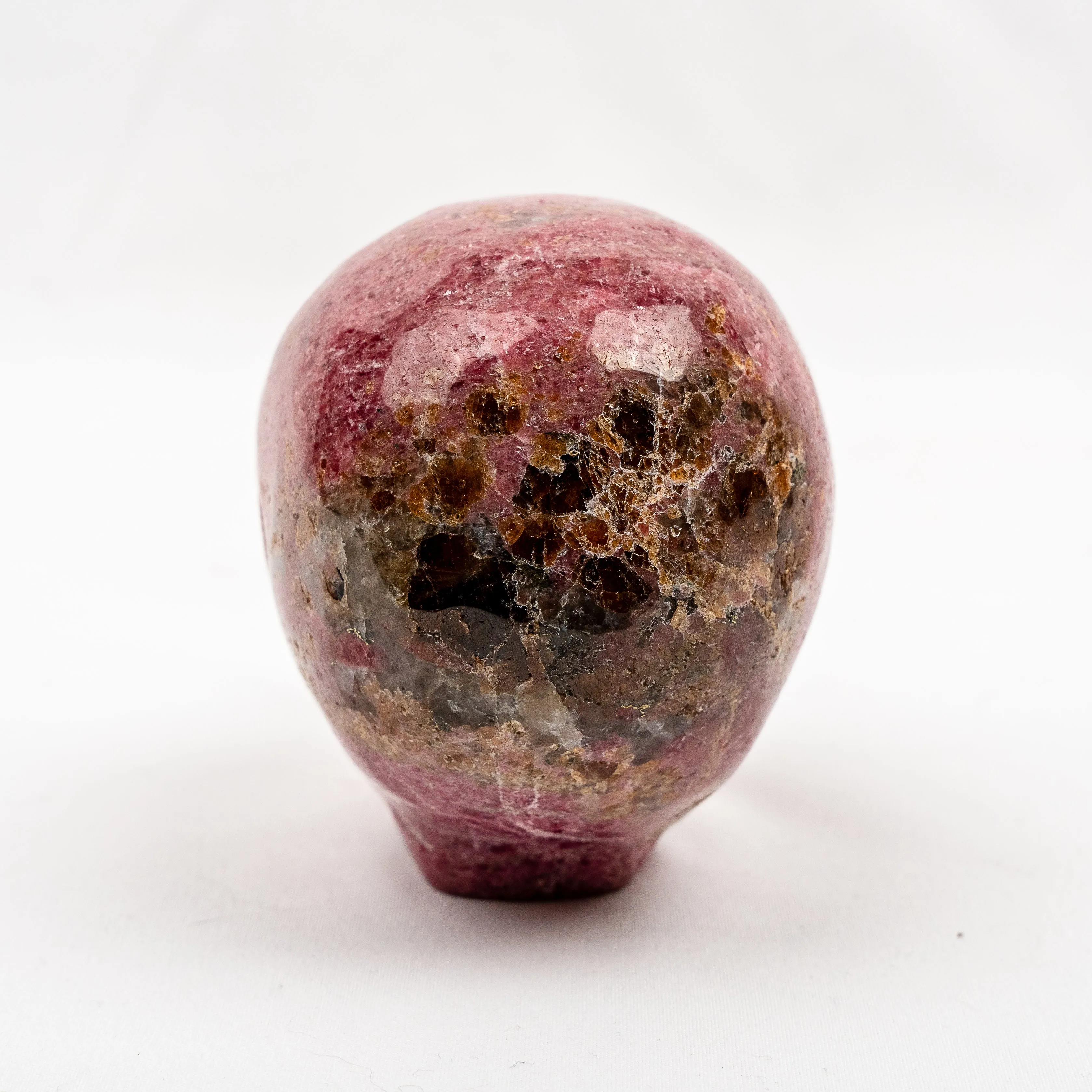 Rhodonite 3.75" Crystal Alien with Rose Quartz Eyes
