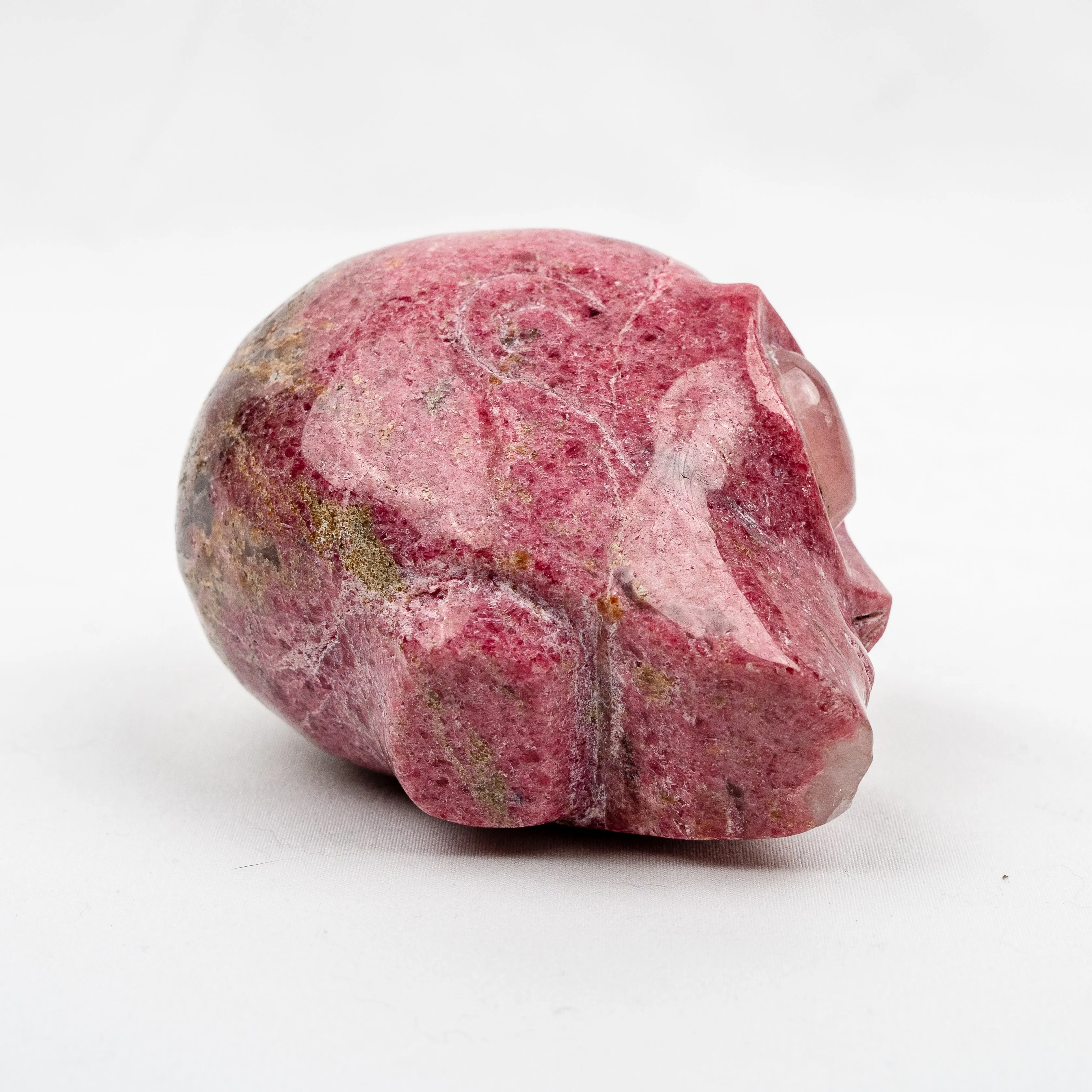 Rhodonite 3.75" Crystal Alien with Rose Quartz Eyes