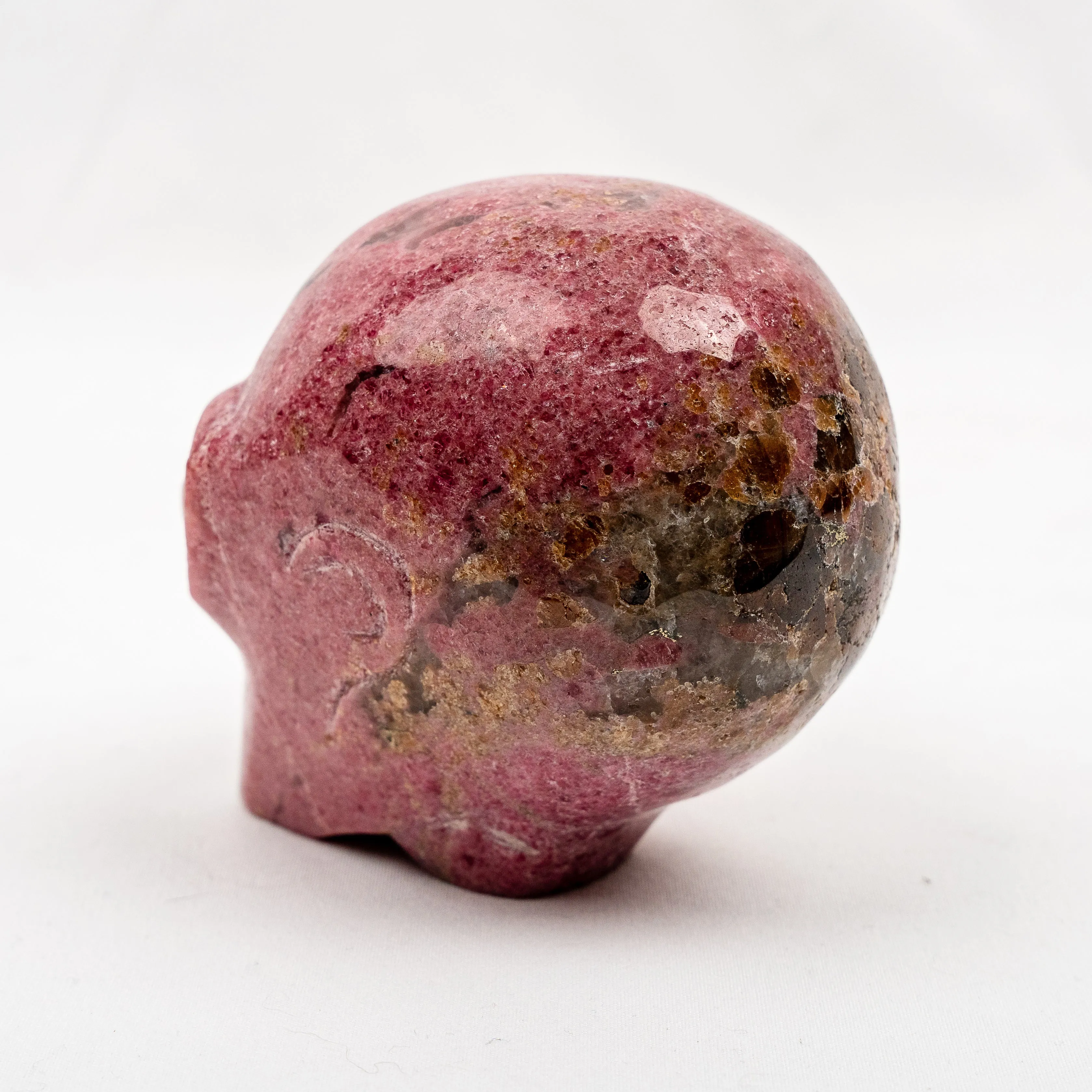 Rhodonite 3.75" Crystal Alien with Rose Quartz Eyes