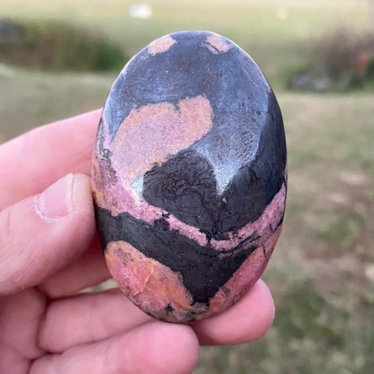 Rhodonite Crystal Palm Stone Palmstone