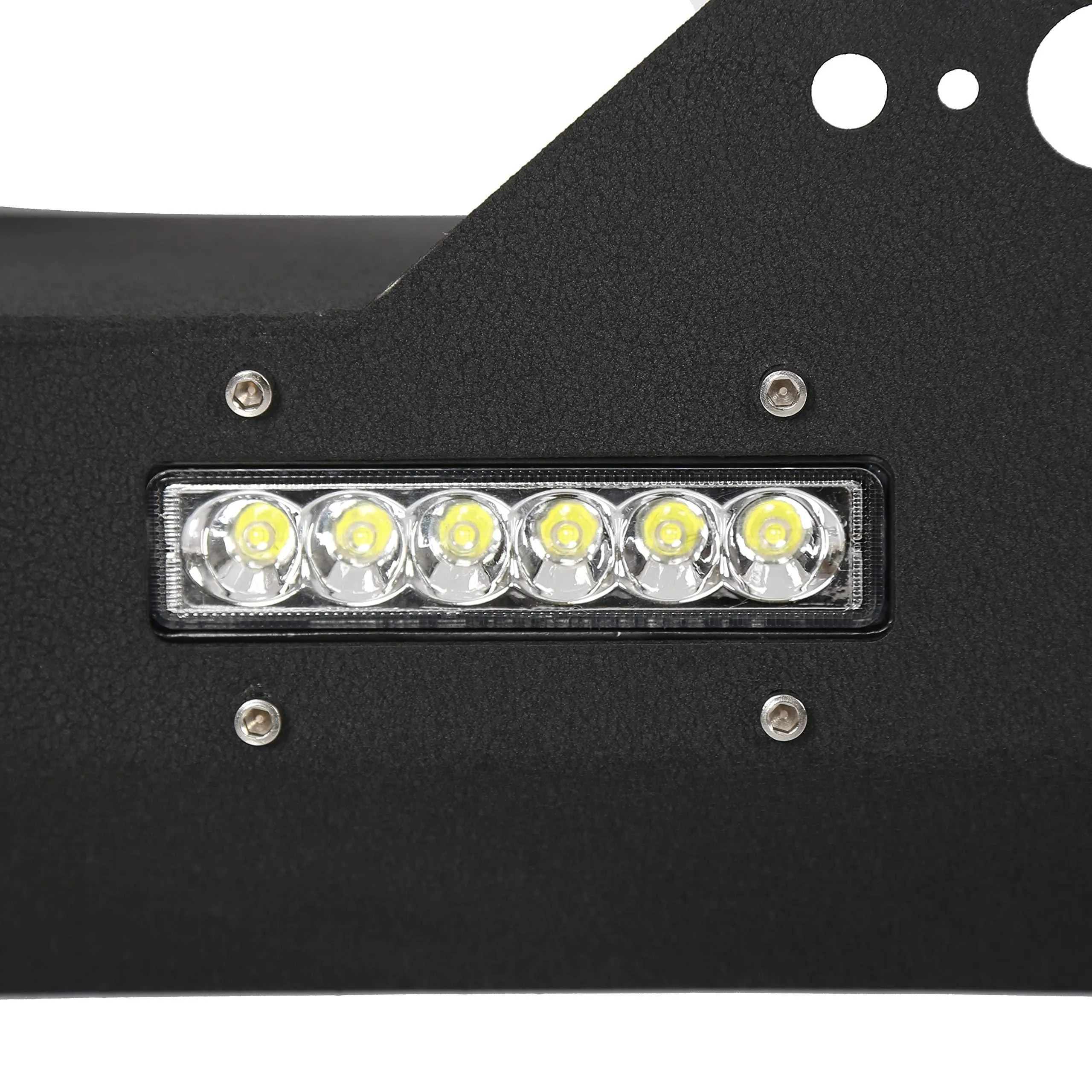 Rock Crawler Front Bumper w/LEDLight Winch Plate Black Textured for 2007-2019 Jeep Wrangler JK Wiring (Harness is Included)