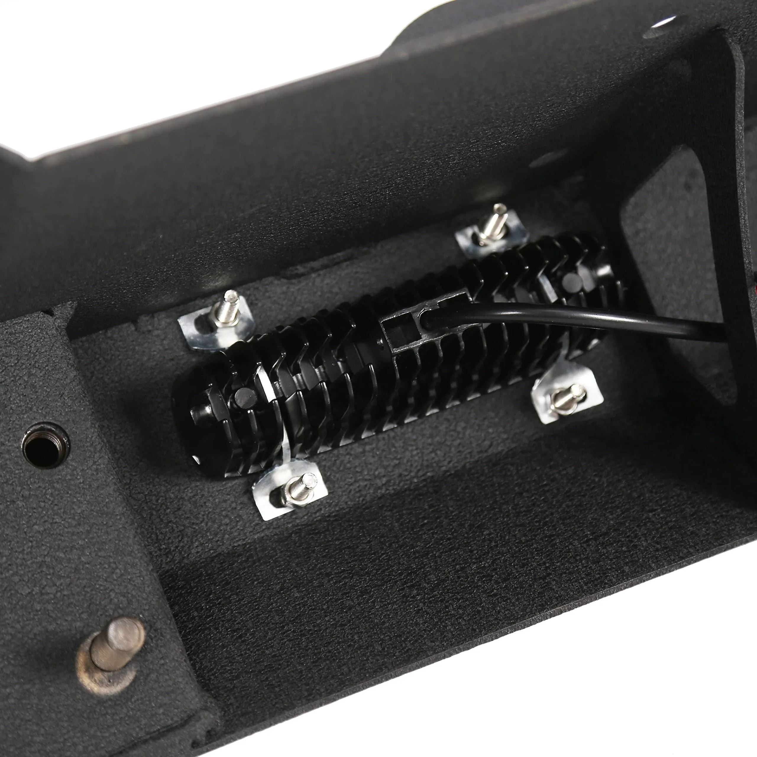 Rock Crawler Front Bumper w/LEDLight Winch Plate Black Textured for 2007-2019 Jeep Wrangler JK Wiring (Harness is Included)