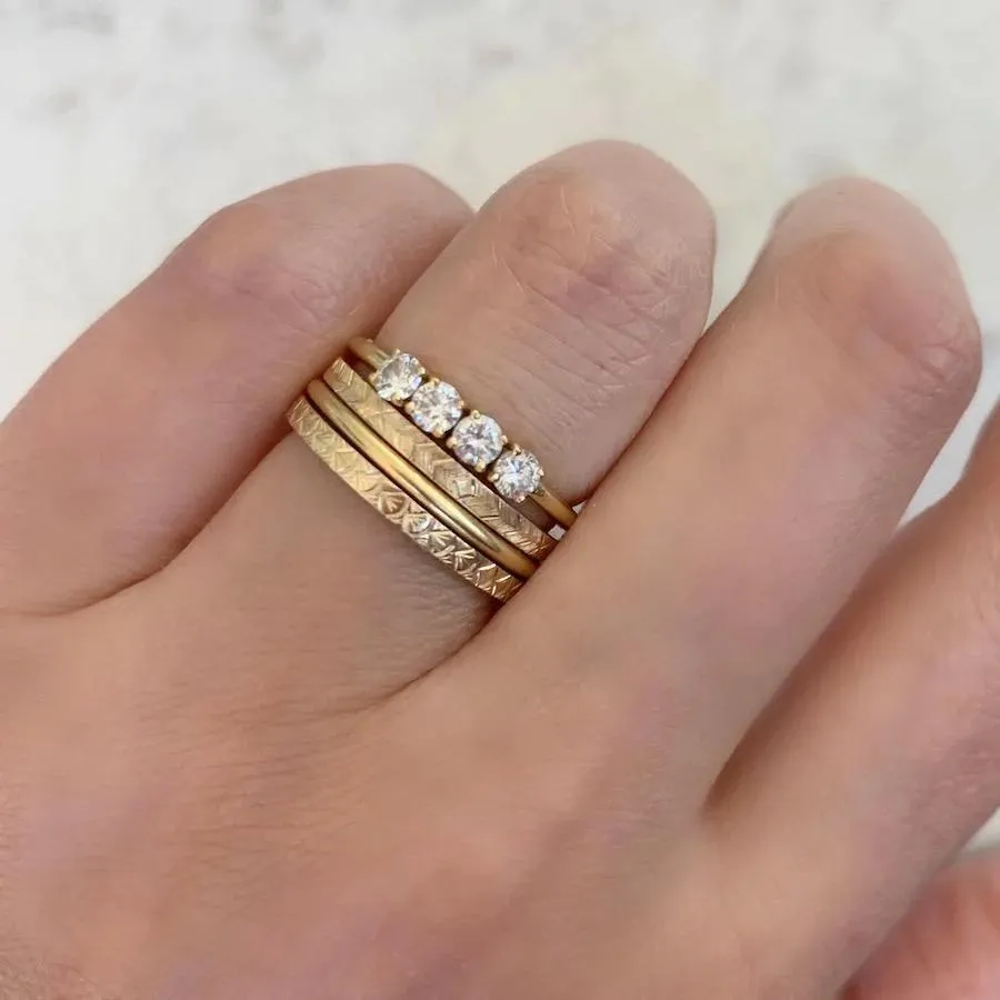 Run Wild Art Deco Engraved Gold Band
