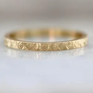 Run Wild Art Deco Engraved Gold Band