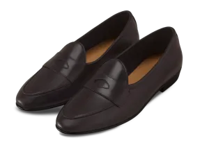 Sagan Classic Ginkgo Loafers in Dark Brown Drape Calf with Leather Sole