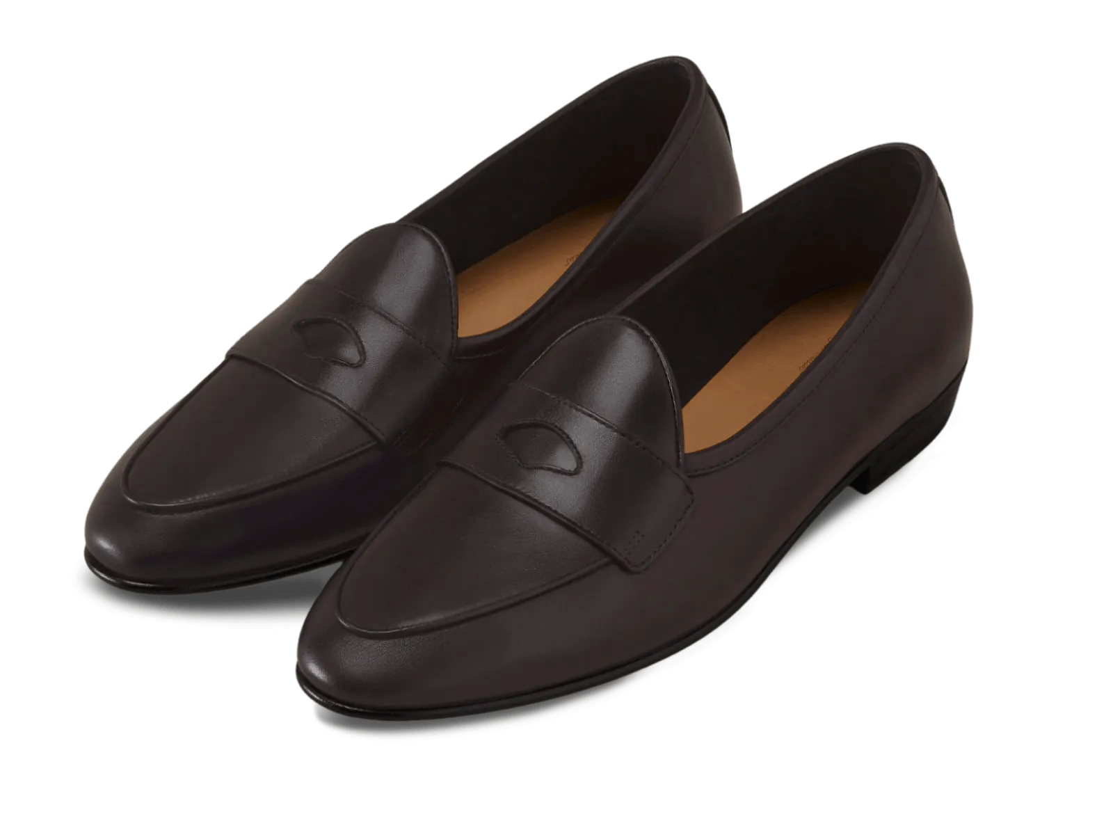 Sagan Classic Ginkgo Loafers in Dark Brown Drape Calf with Leather Sole