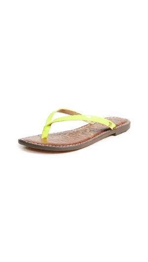 Sam Edelman Gracie Thong Slip On Slide Flat Sandals NEON YELLOW (7, NEON YELLOW)