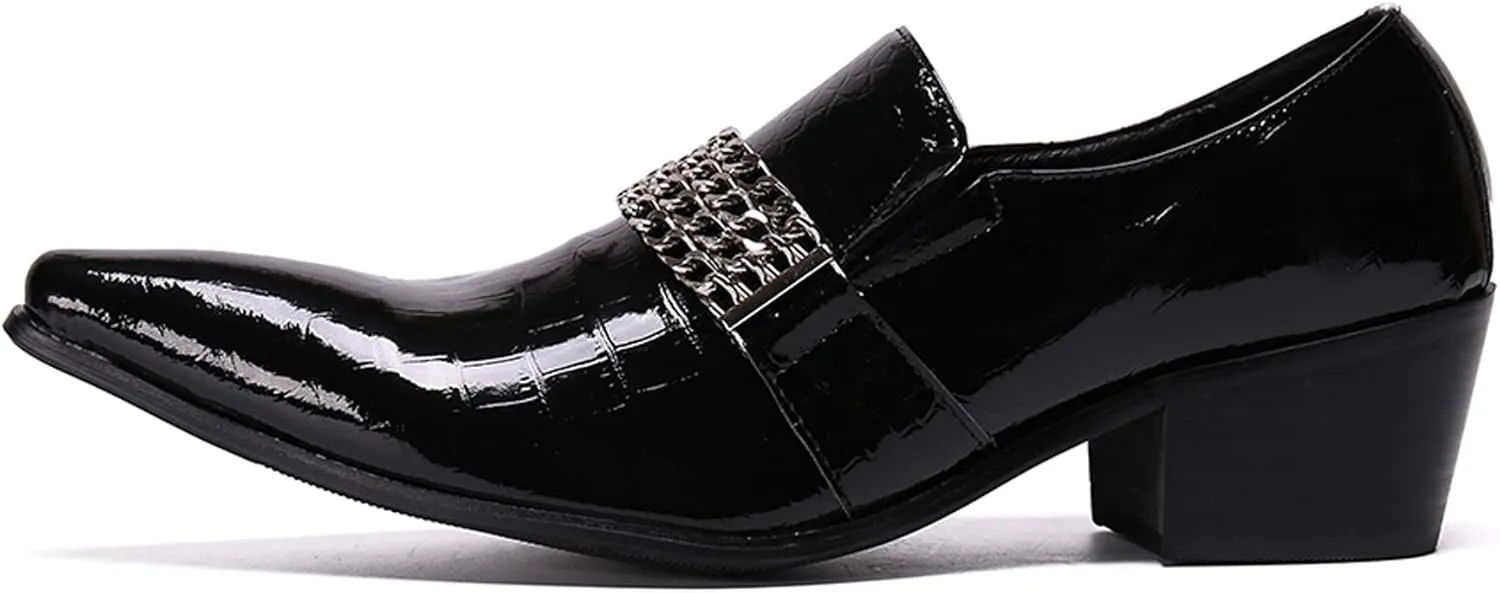 Santimon Mens Loafers Western Leather,Slip On Dress Shoes,Designer Casual Boots for Men
