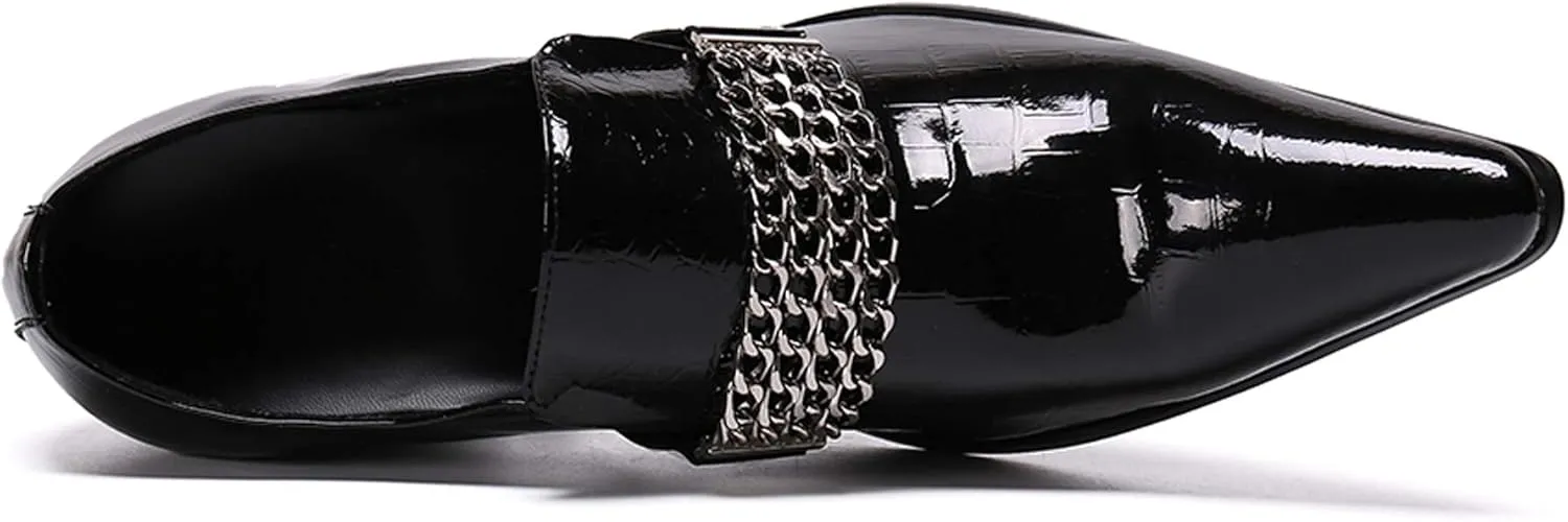 Santimon Mens Loafers Western Leather,Slip On Dress Shoes,Designer Casual Boots for Men