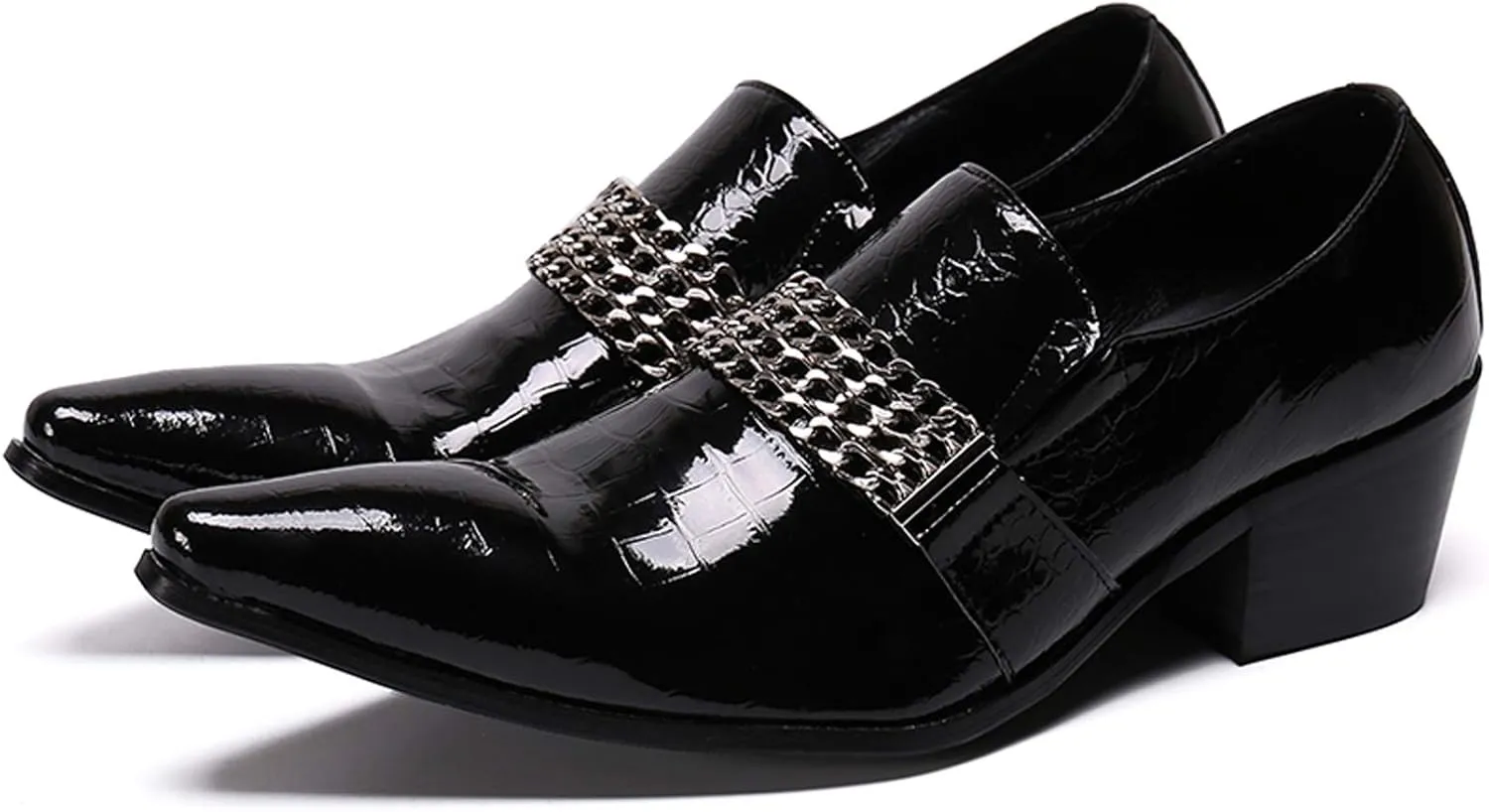Santimon Mens Loafers Western Leather,Slip On Dress Shoes,Designer Casual Boots for Men