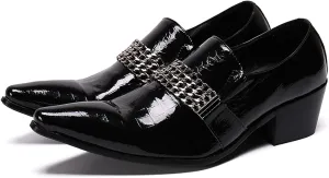 Santimon Mens Loafers Western Leather,Slip On Dress Shoes,Designer Casual Boots for Men