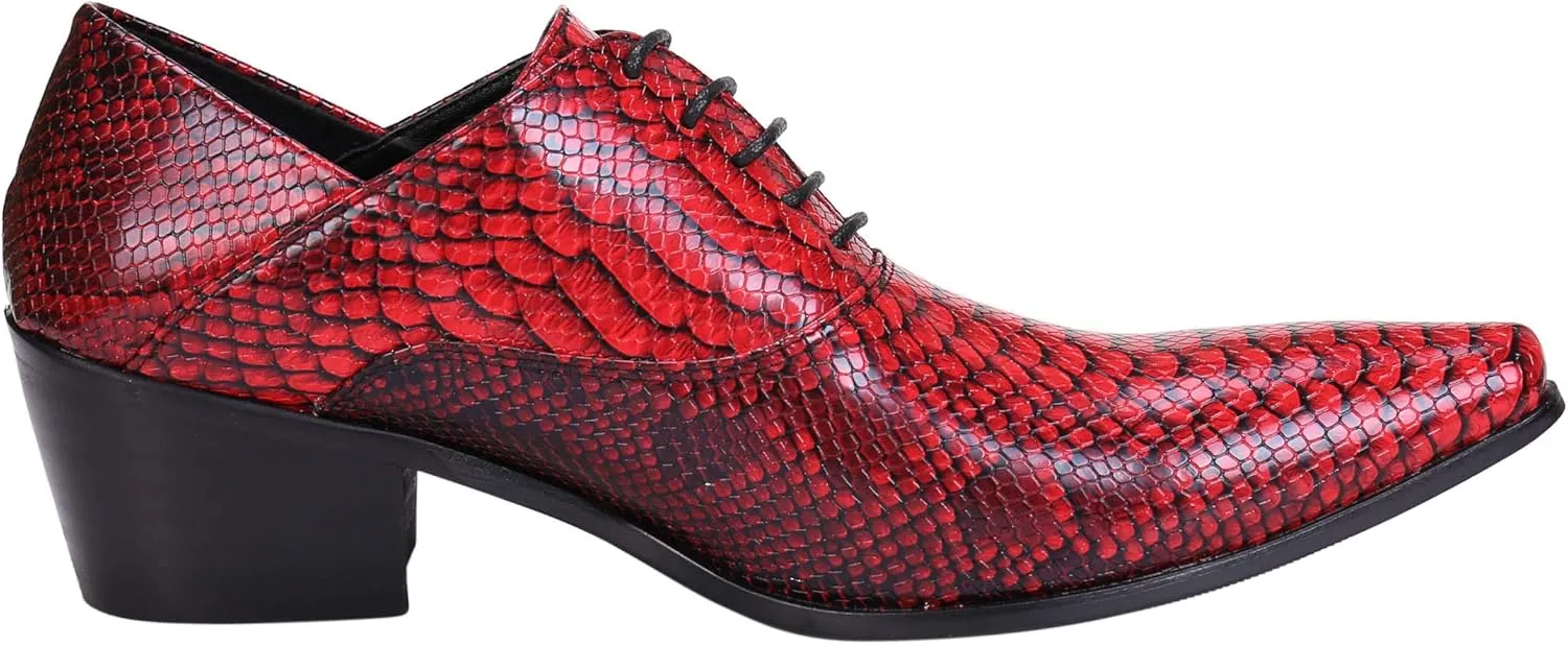 Santimon Mens Western Boots Leather,Lace Up Dress Oxford Shoes,Designer Boots for Men