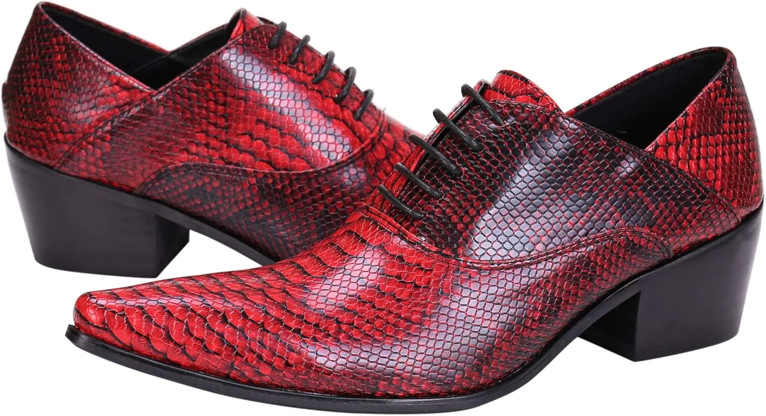 Santimon Mens Western Boots Leather,Lace Up Dress Oxford Shoes,Designer Boots for Men