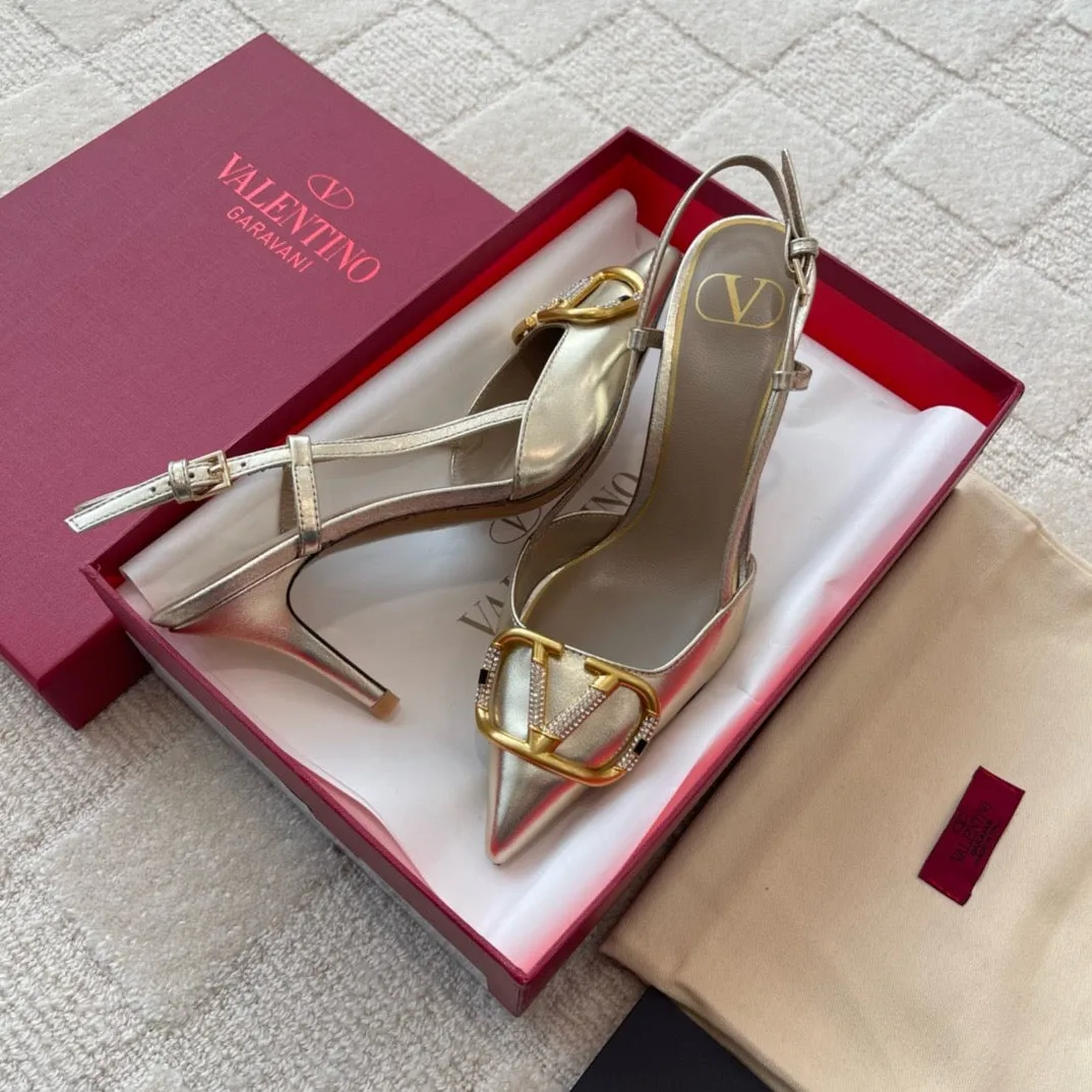 SE1291 Vlogo Glow Laminated Nappa Slingback Pump / 10mm/40mm/80mm