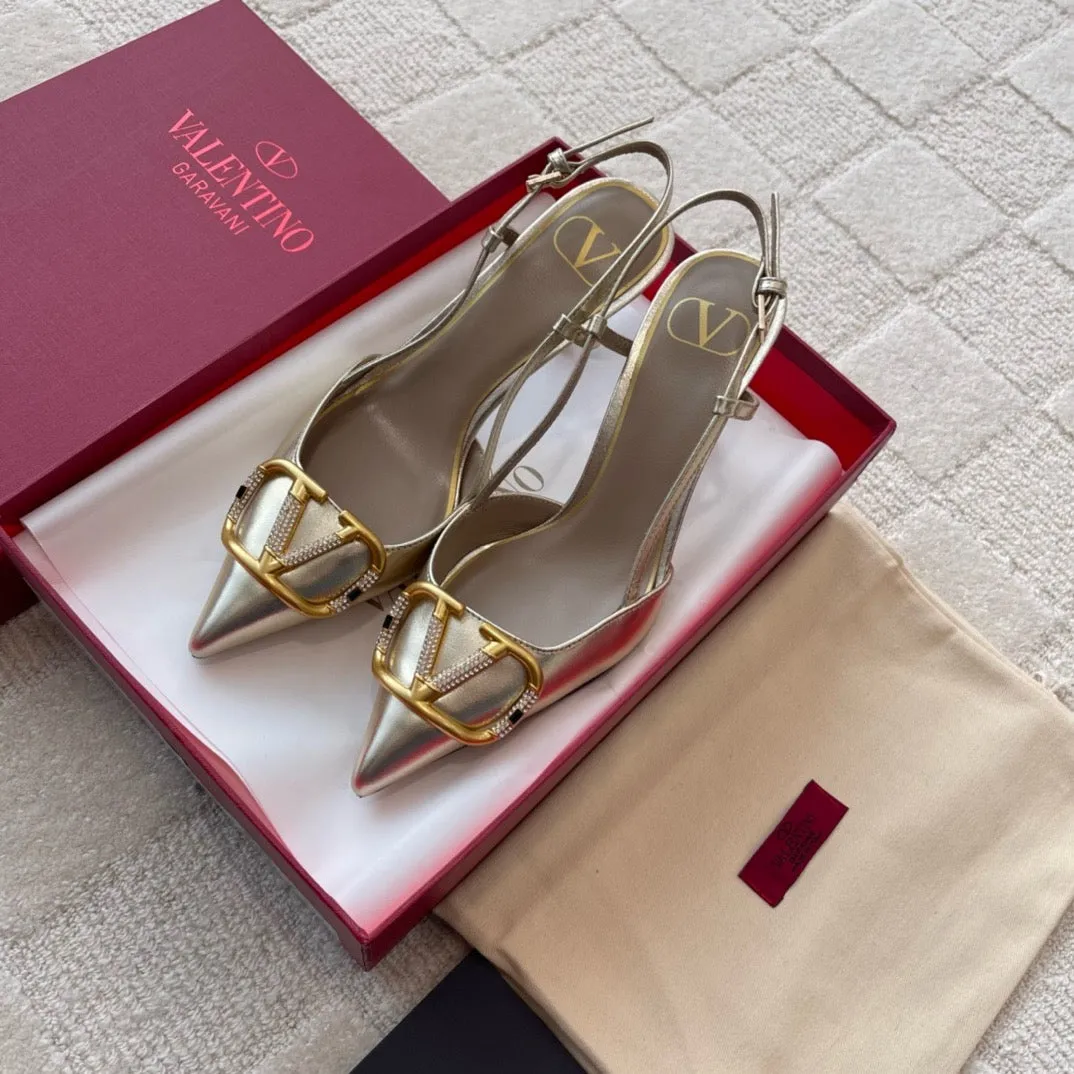 SE1291 Vlogo Glow Laminated Nappa Slingback Pump / 10mm/40mm/80mm