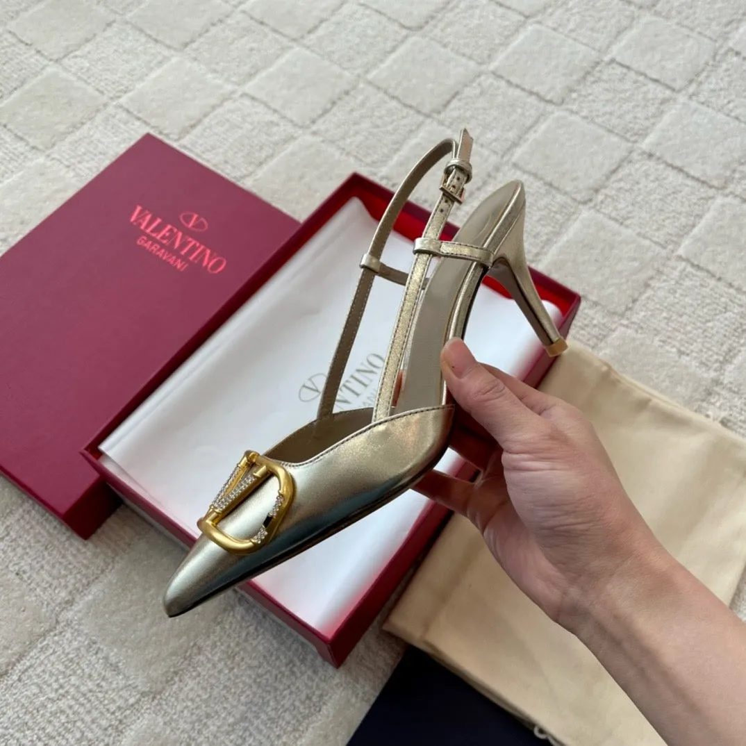 SE1291 Vlogo Glow Laminated Nappa Slingback Pump / 10mm/40mm/80mm